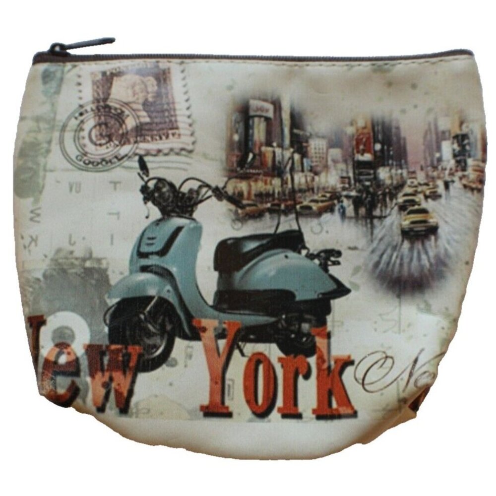 New York Themed Makeup Bag - Motorized Scooter Design